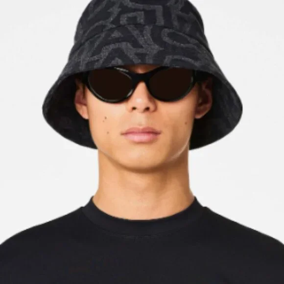 NEW! NWT! Marc Jacobs TheMonogram Bucket Hat -Black Denim Unisex - Picture 2 of 7